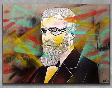 Theodor Herzl portrait street art